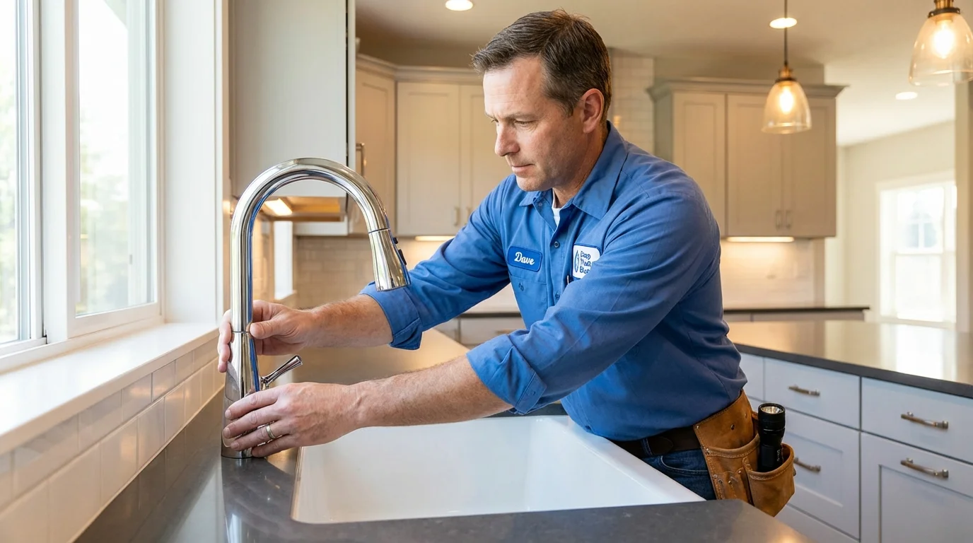 Kitchen faucet installation by Johns Plumbing LLC in Hampden Sydney